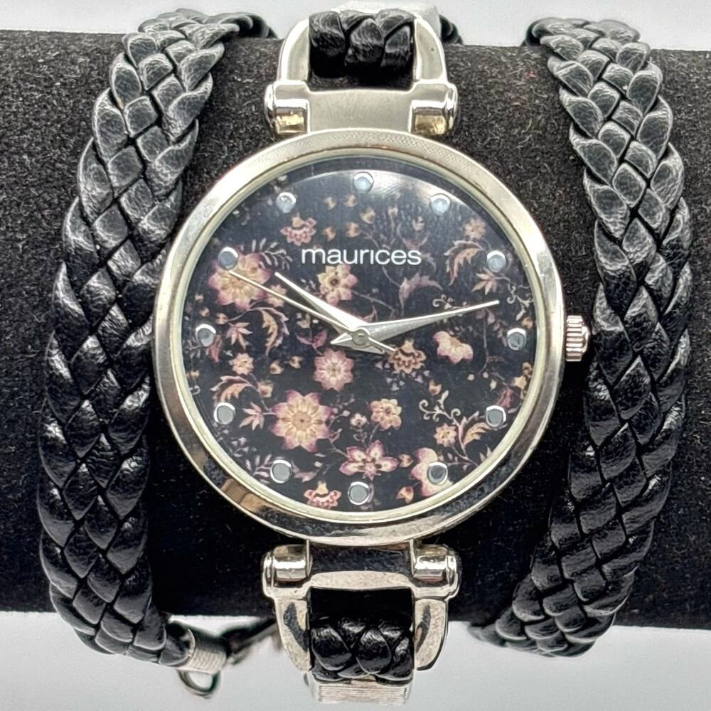 Black Floral Maurices Watch